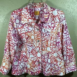 Ruby Rd Button Blouse Sz 12 Women Multi Color
